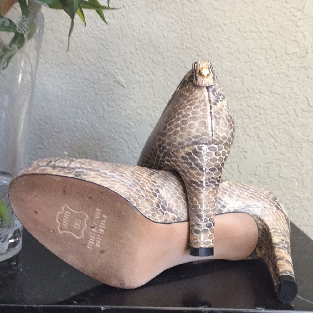 Stuart Weitzman Loopthru Pumps Sneak Leather 5 M - Picture 6 of 7